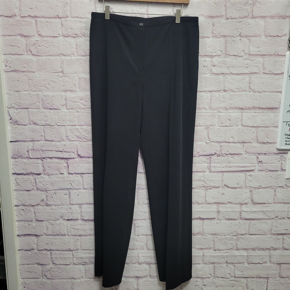Cambio Linda Black Wide Leg‎ Dress Pants Womens 12 High Rise Workwear Corpo Chic